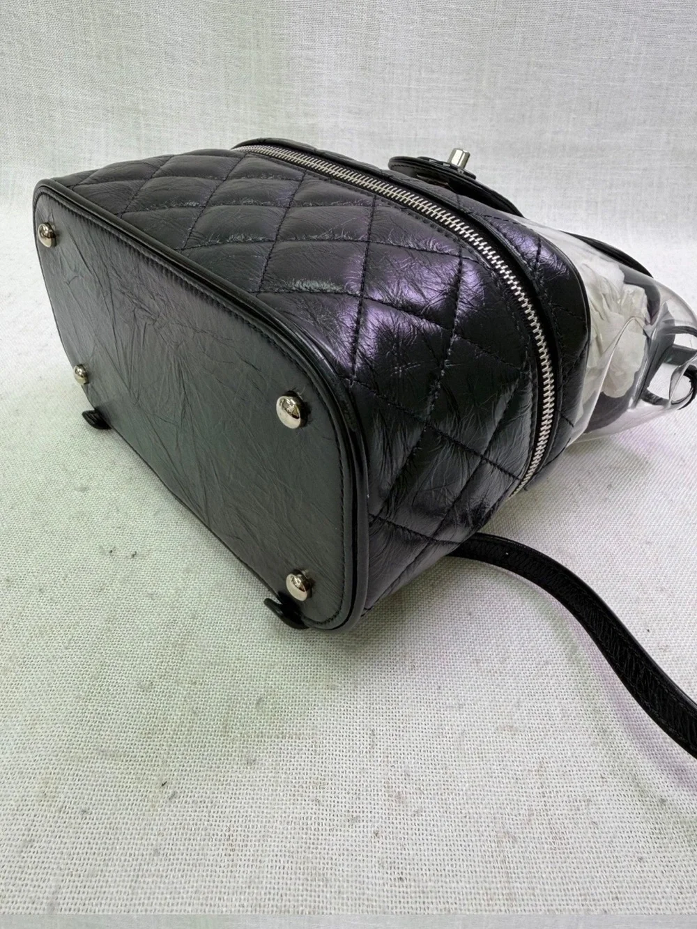 CHANEL black quilted